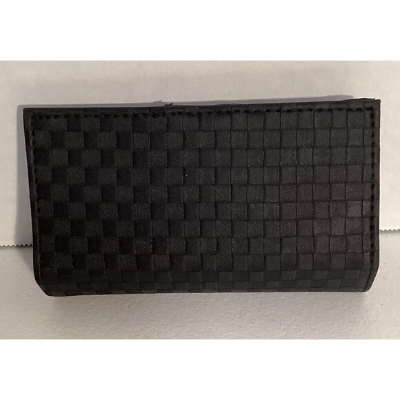 LANCOME Black Checkered Lipstick Cosmetic Case Mirror Made in France Lancome - Picture 2 of 6